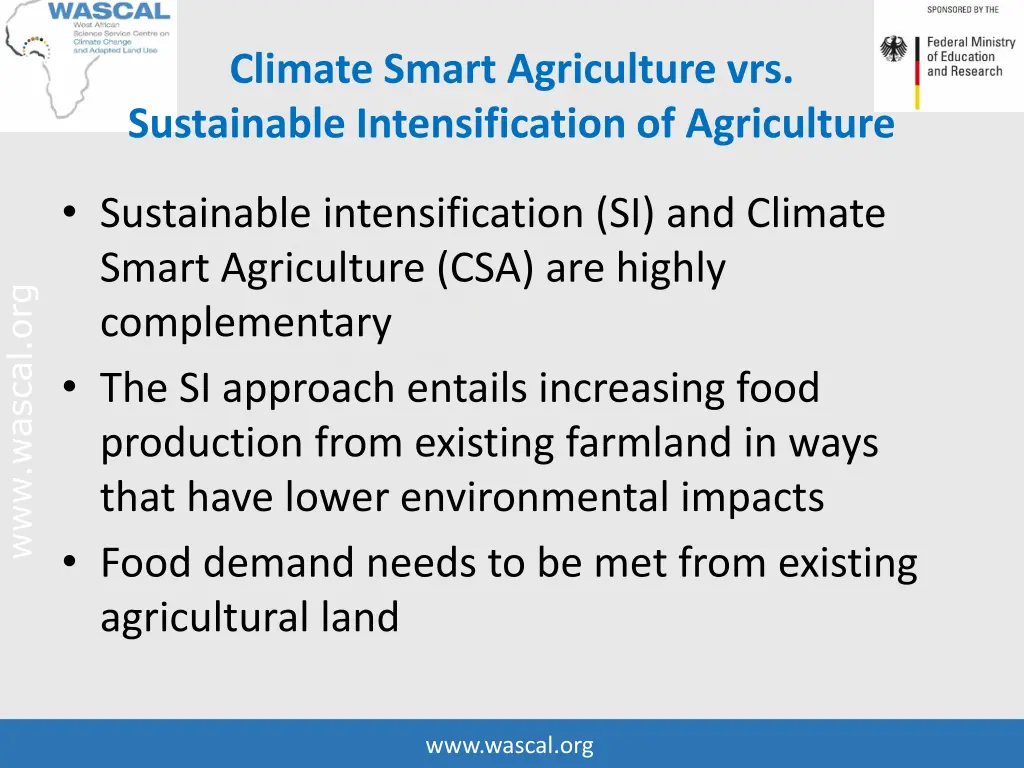 climate smart agriculture vrs sustainable