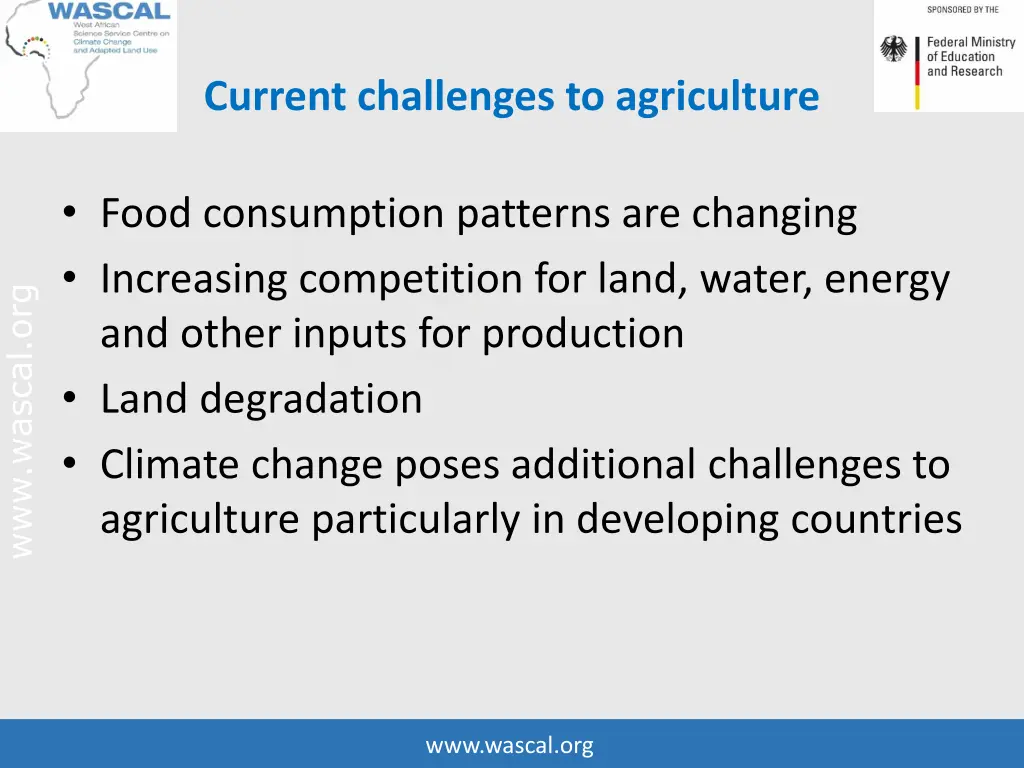 current challenges to agriculture