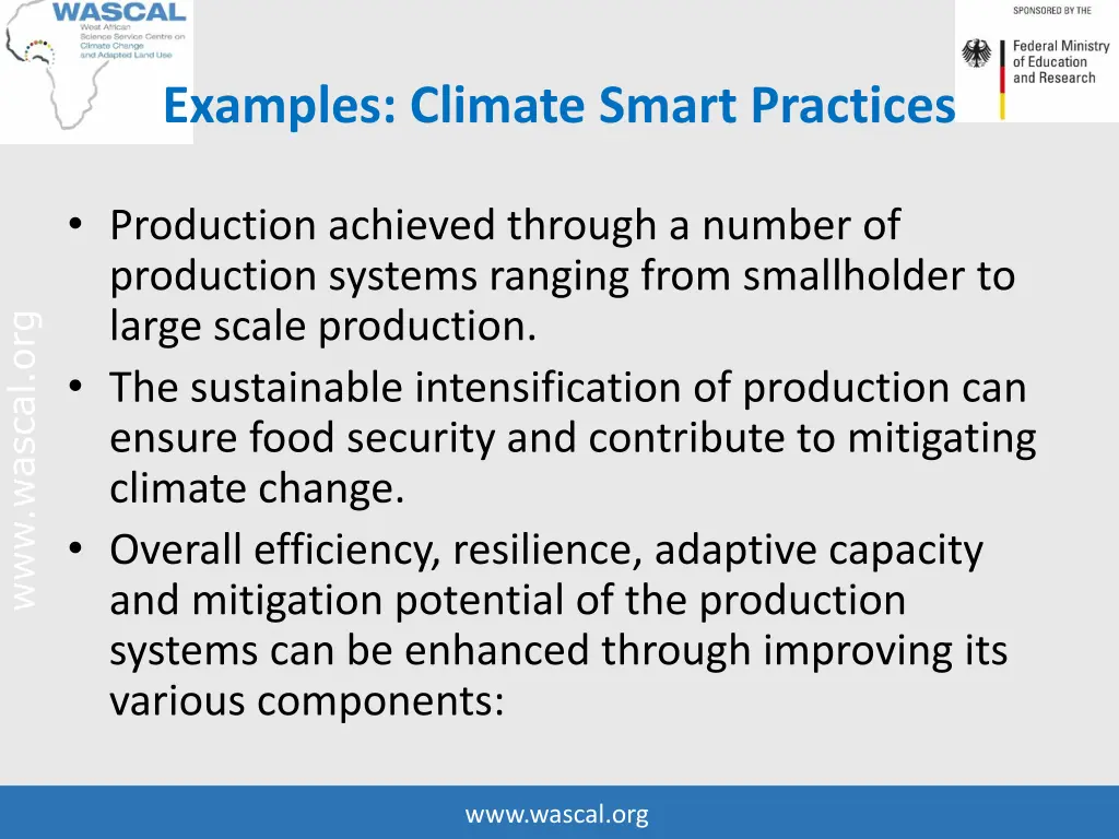 examples climate smart practices