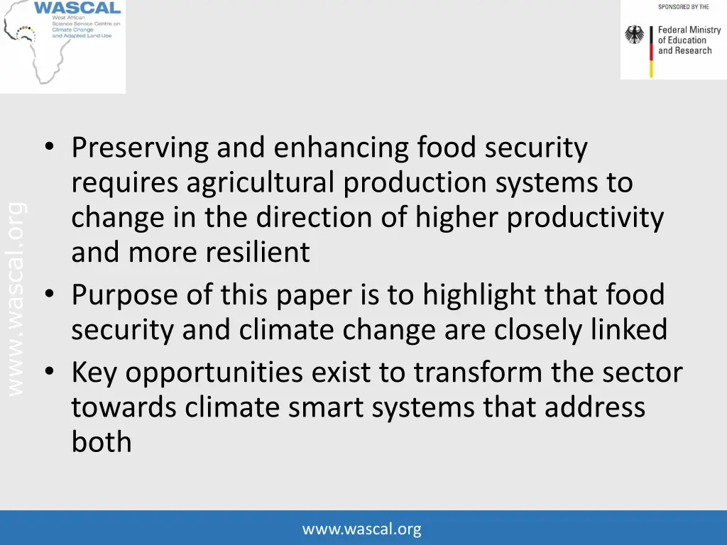 preserving and enhancing food security requires