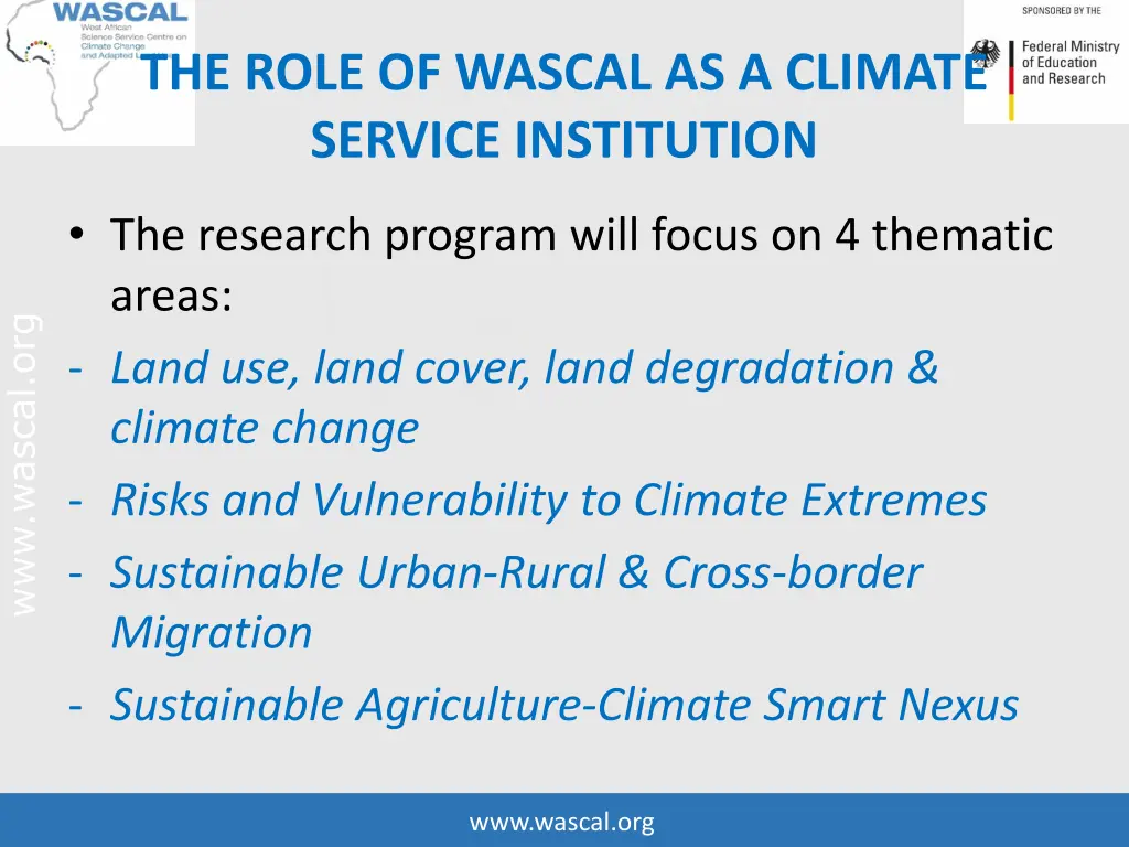 the role of wascal as a climate service 2