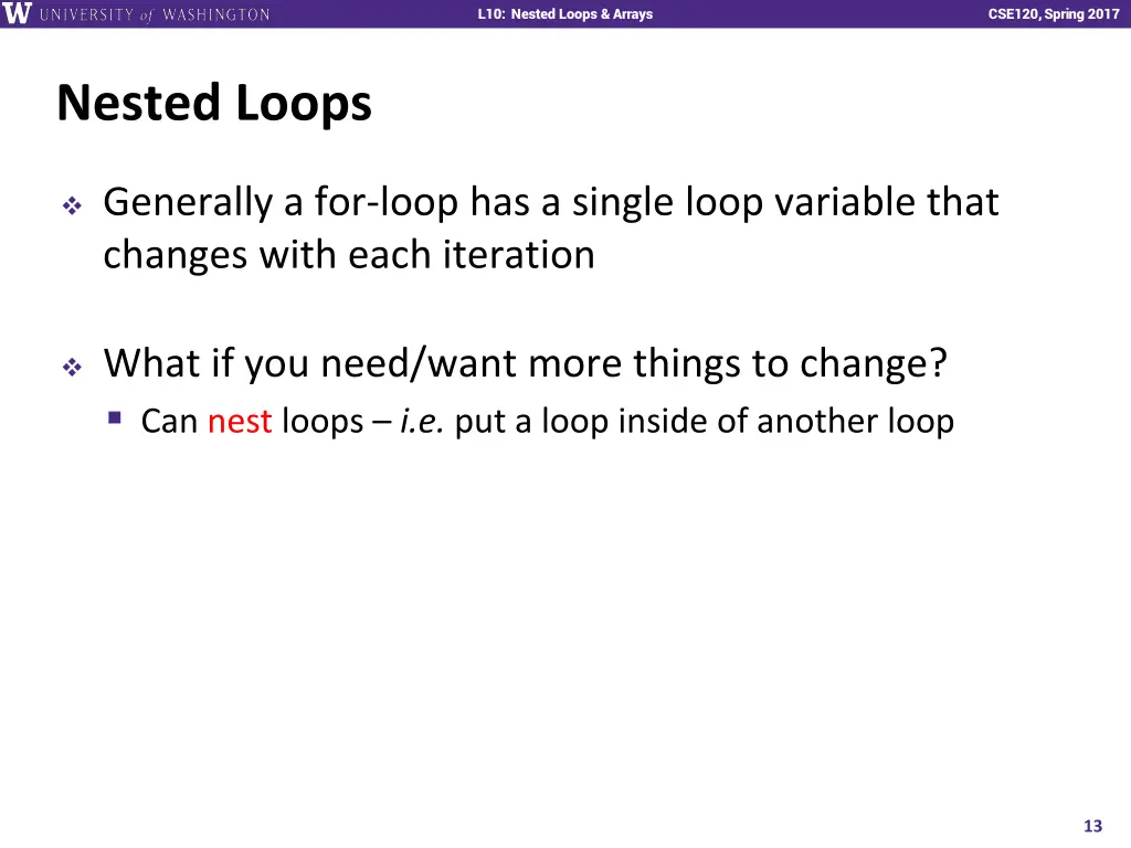 l10 nested loops arrays 12