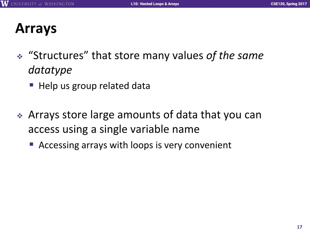 l10 nested loops arrays 16