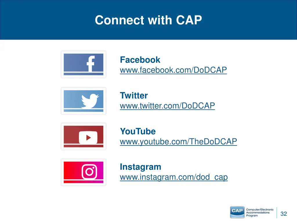 connect with cap