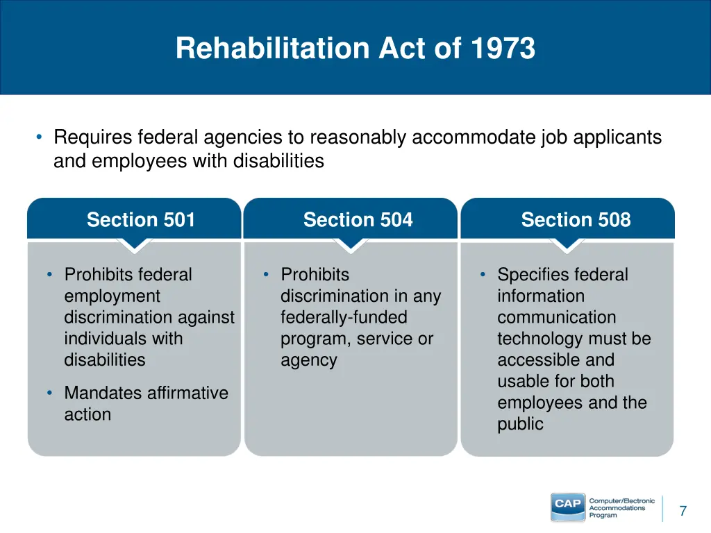 rehabilitation act of 1973