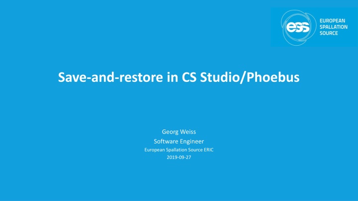 save and restore in cs studio phoebus