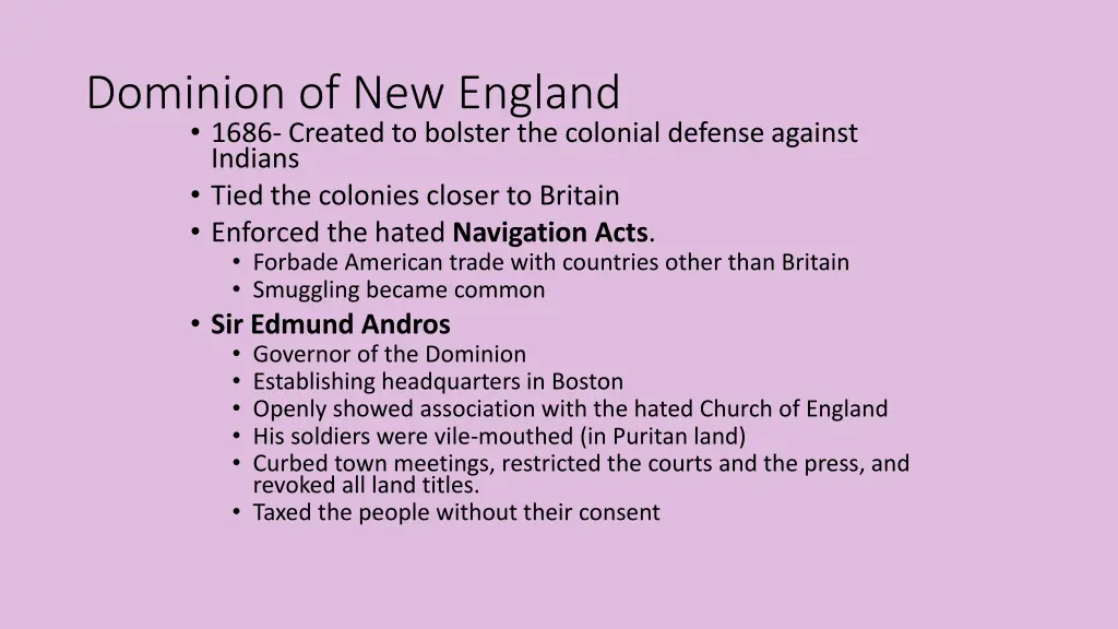 dominion of new england 1686 created to bolster