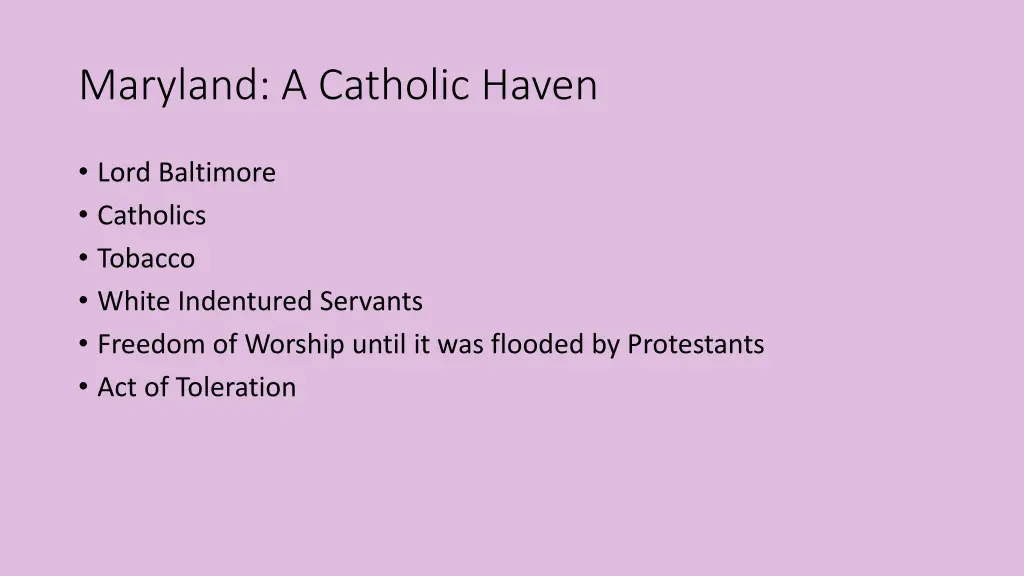 maryland a catholic haven