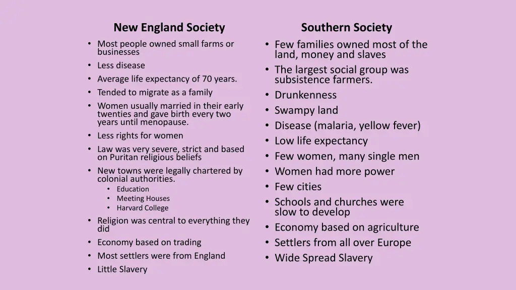 new england society most people owned small farms