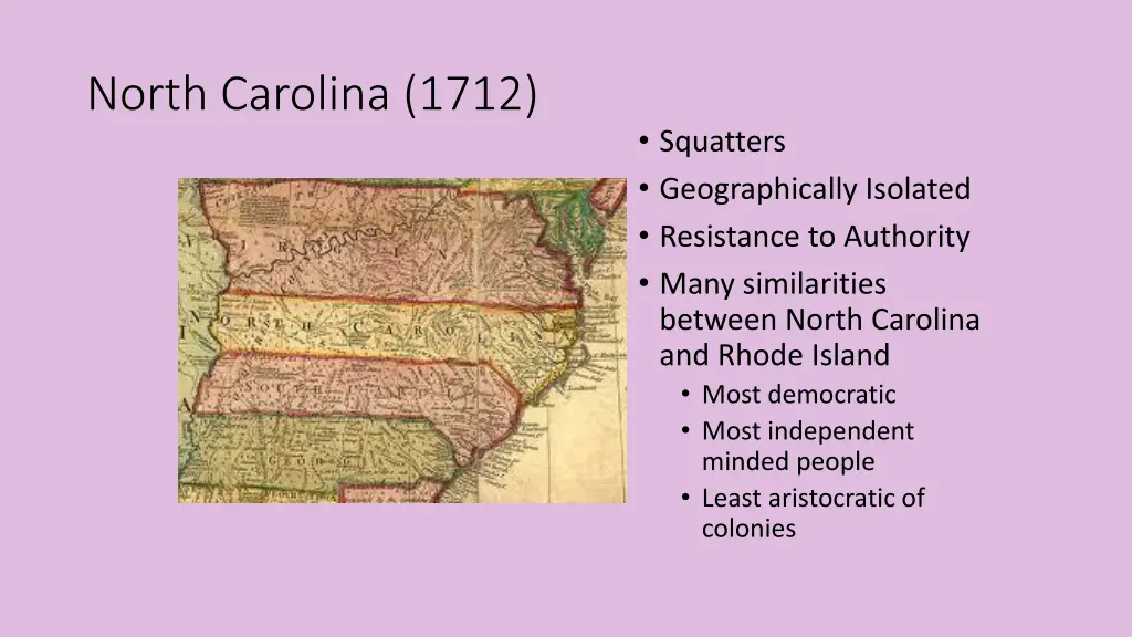 north carolina 1712