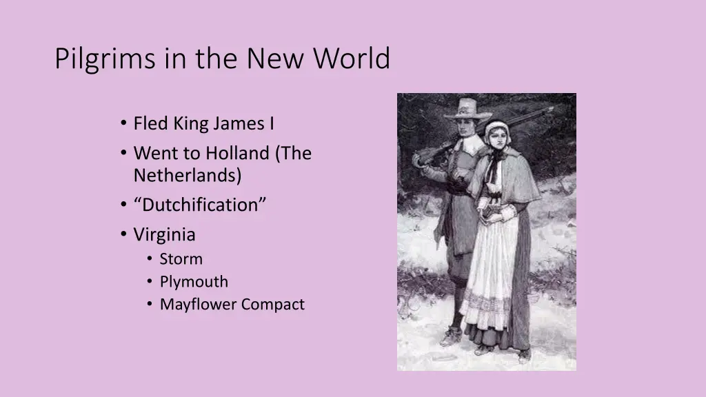 pilgrims in the new world