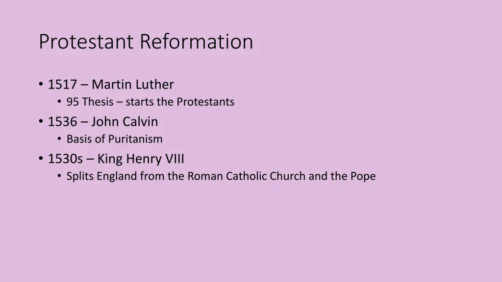 protestant reformation