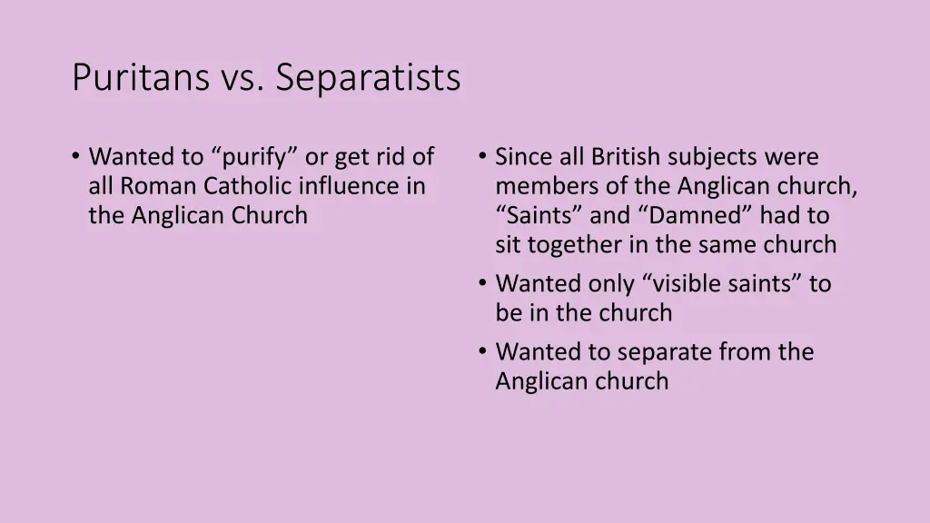 puritans vs separatists