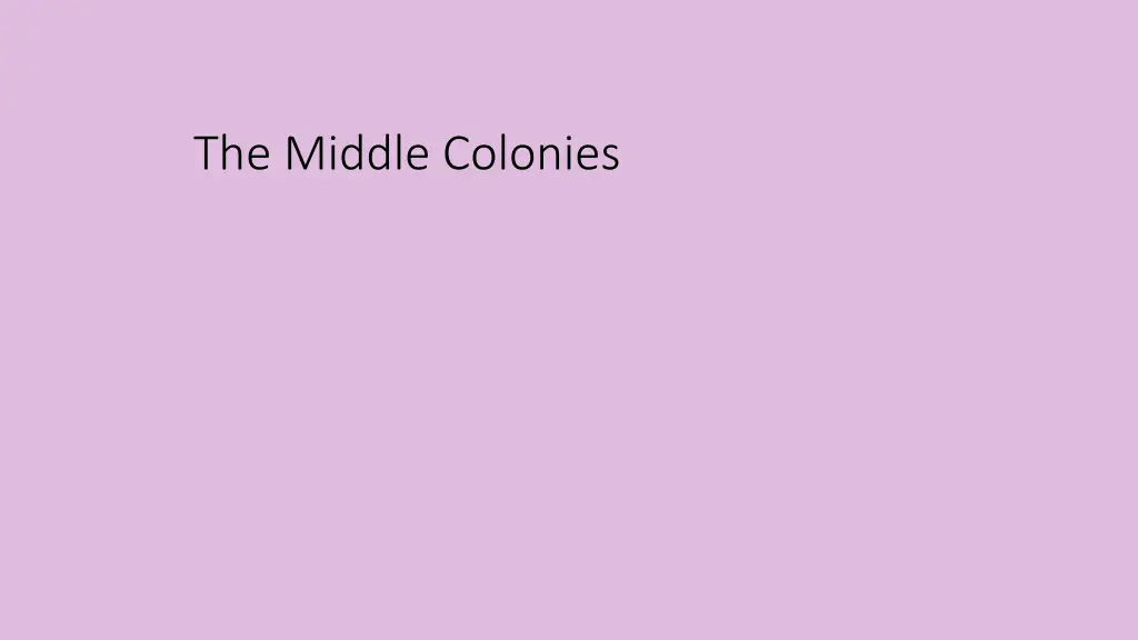 the middle colonies