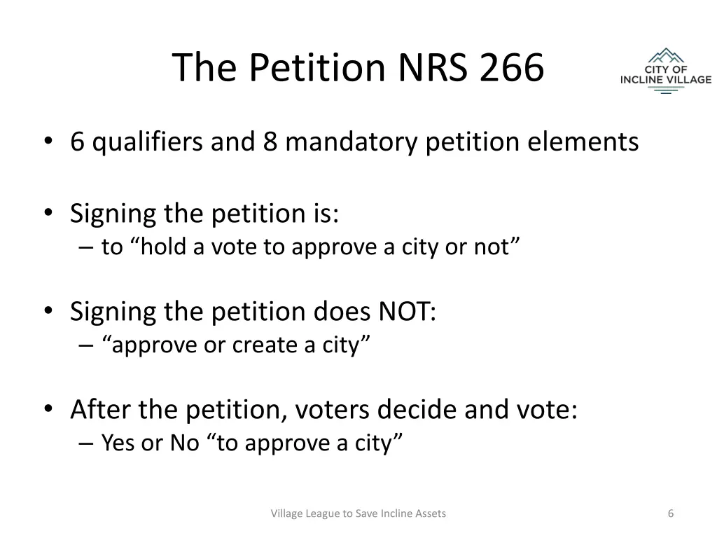 the petition nrs 266