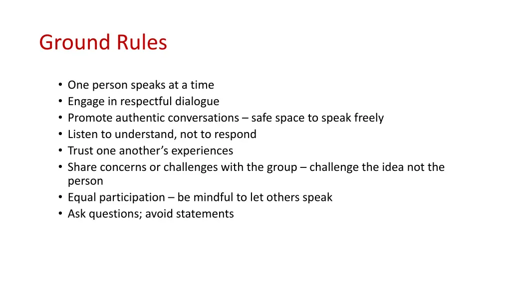 ground rules