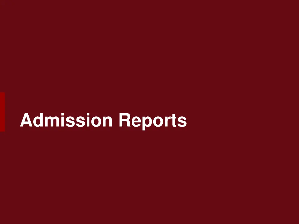 admission reports