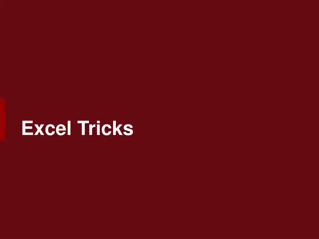 excel tricks