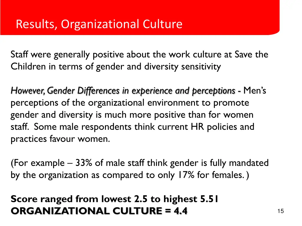 results organizational culture