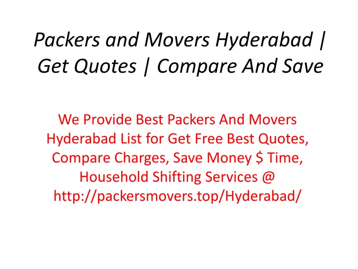 packers and movers hyderabad get quotes compare