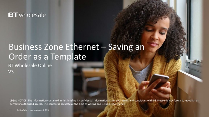 business zone ethernet saving an order