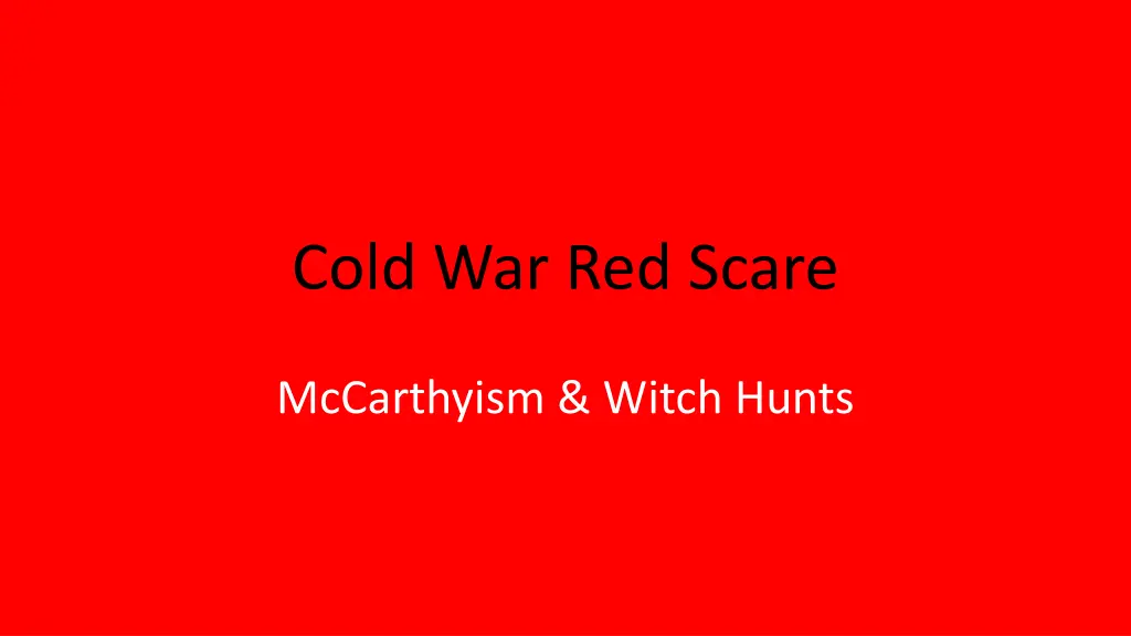 cold war red scare