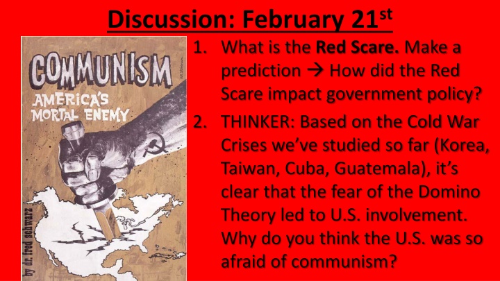 discussion february 21 st 1 what is the red scare