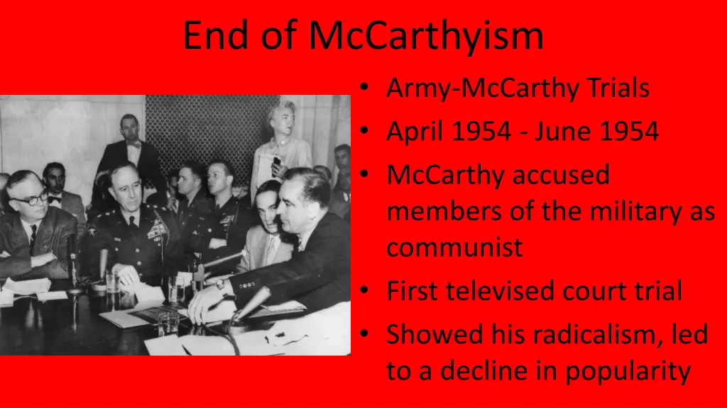 end of mccarthyism army mccarthy trials april