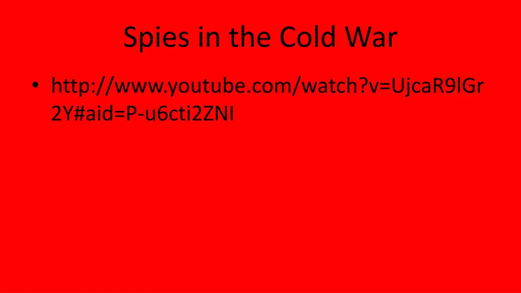 spies in the cold war