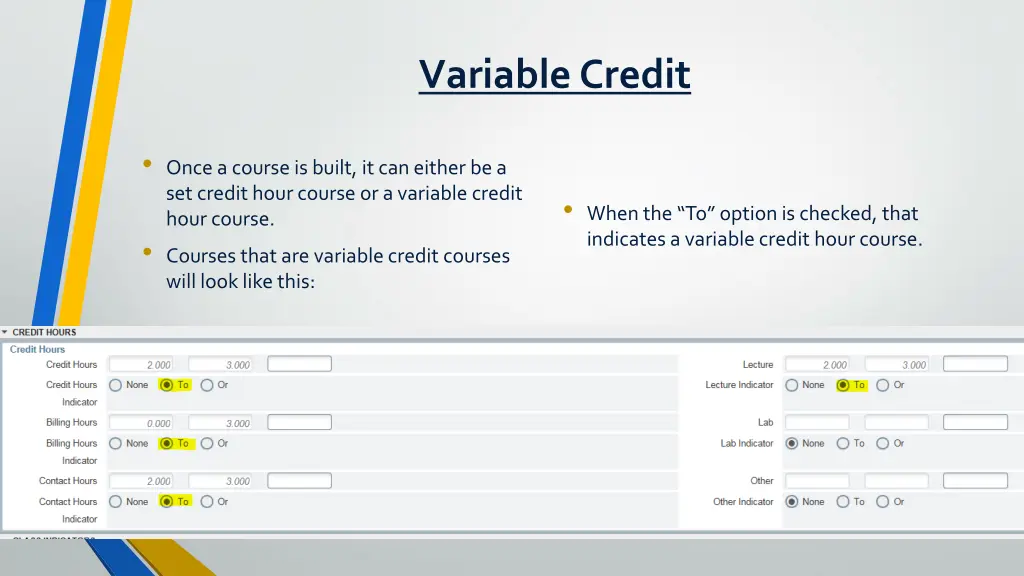 variable credit