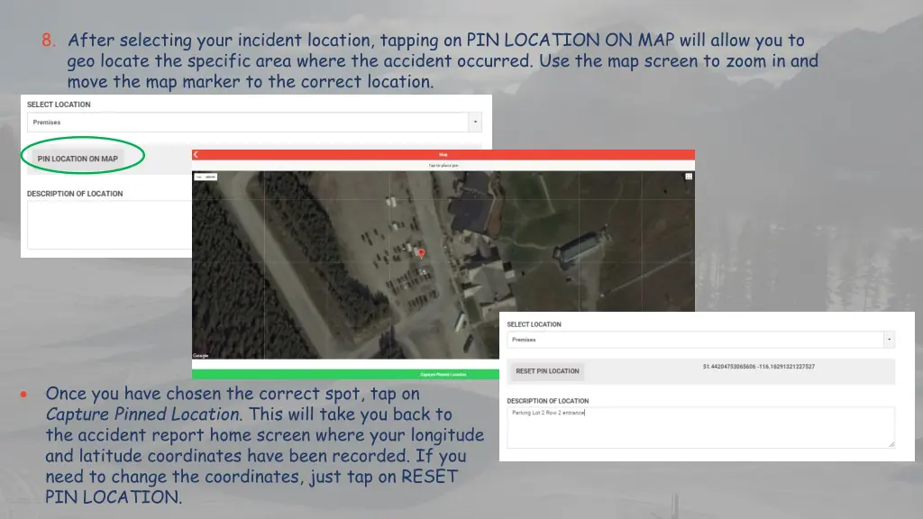 8 after selecting your incident location tapping