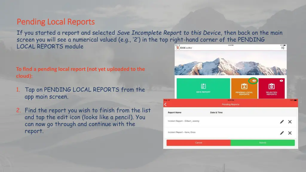 pending local reports pending local reports