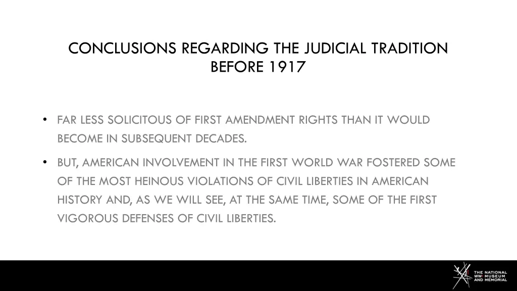 conclusions regarding the judicial tradition