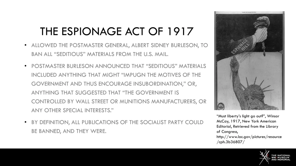 the espionage act of 1917