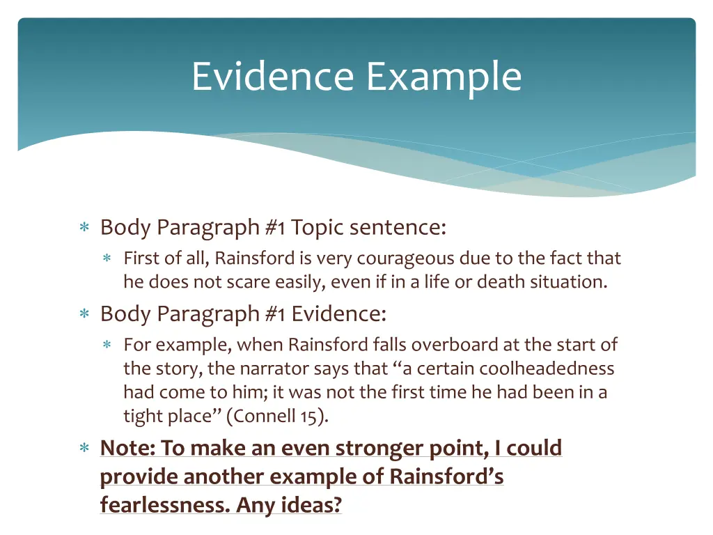 evidence example