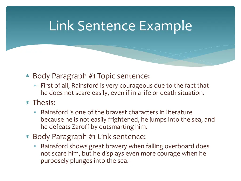 link sentence example