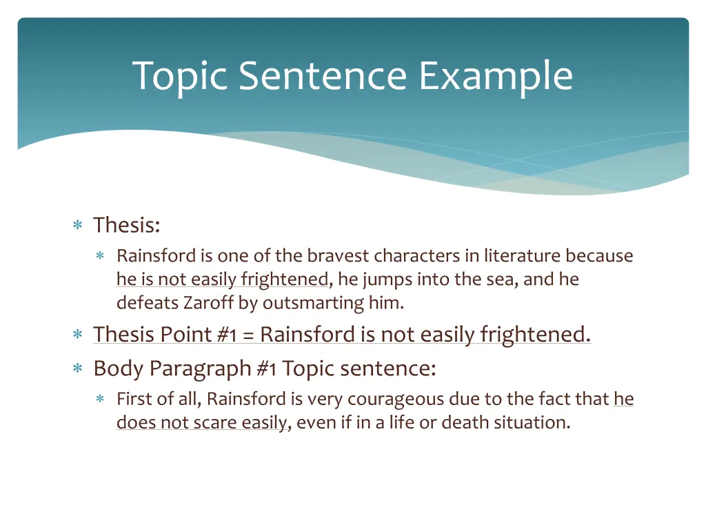 topic sentence example