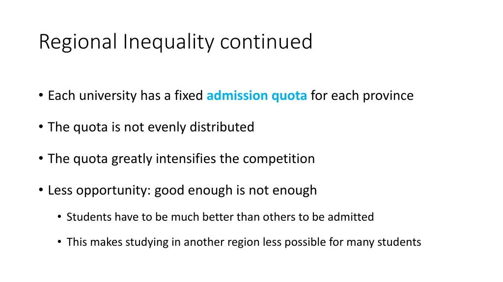 regional inequality continued