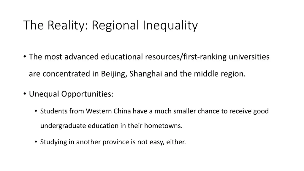 the reality regional inequality