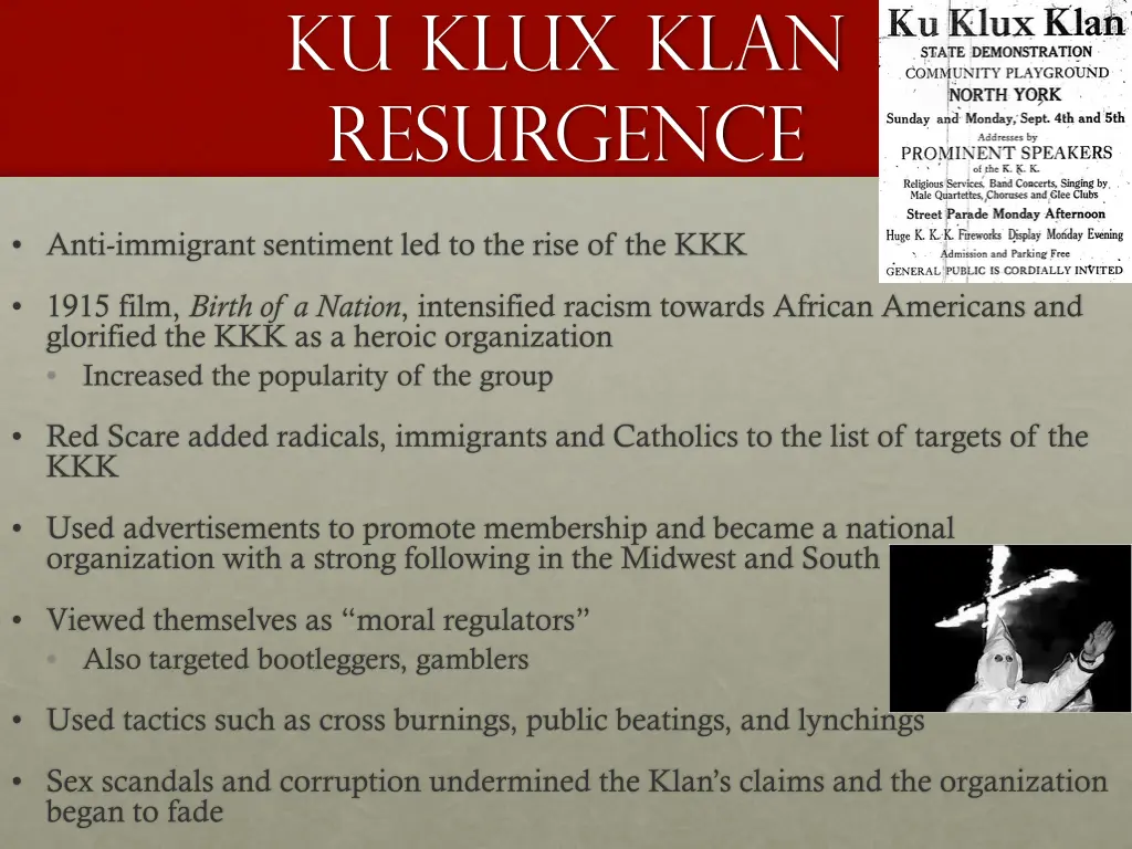 ku klux klan resurgence