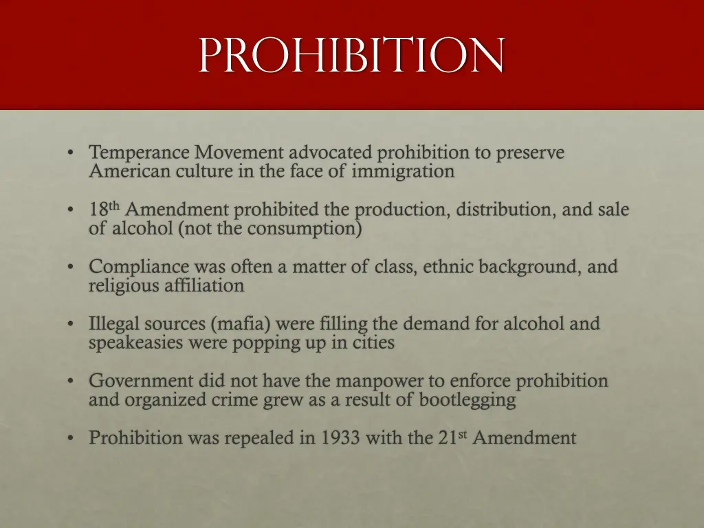 prohibition