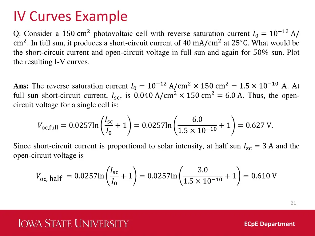 iv curves example q consider
