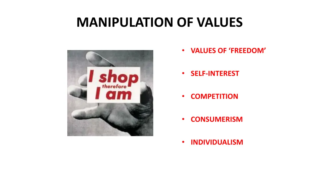 manipulation of values 1