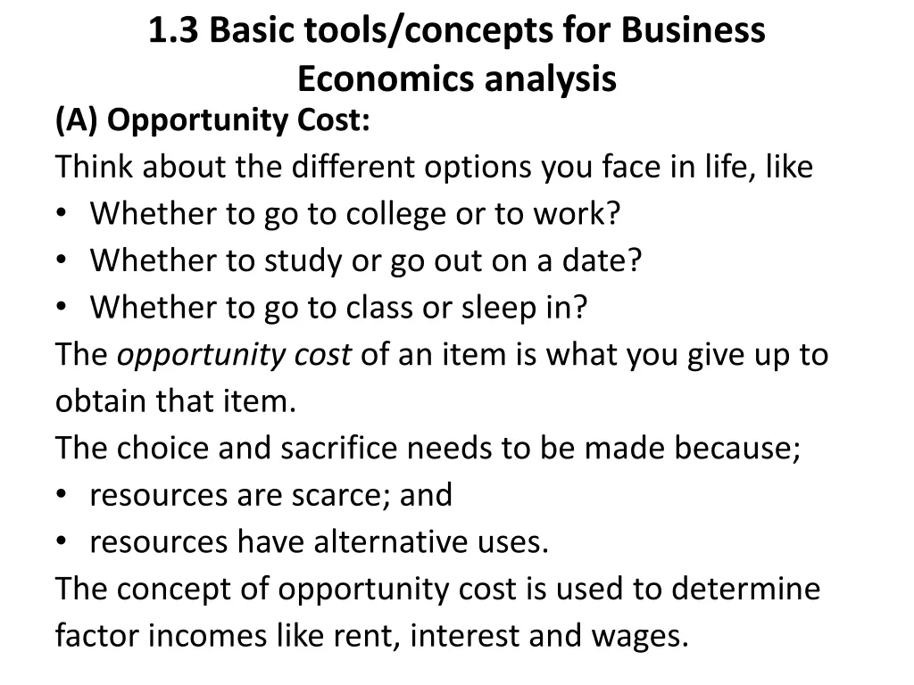 1 3 basic tools concepts for business economics