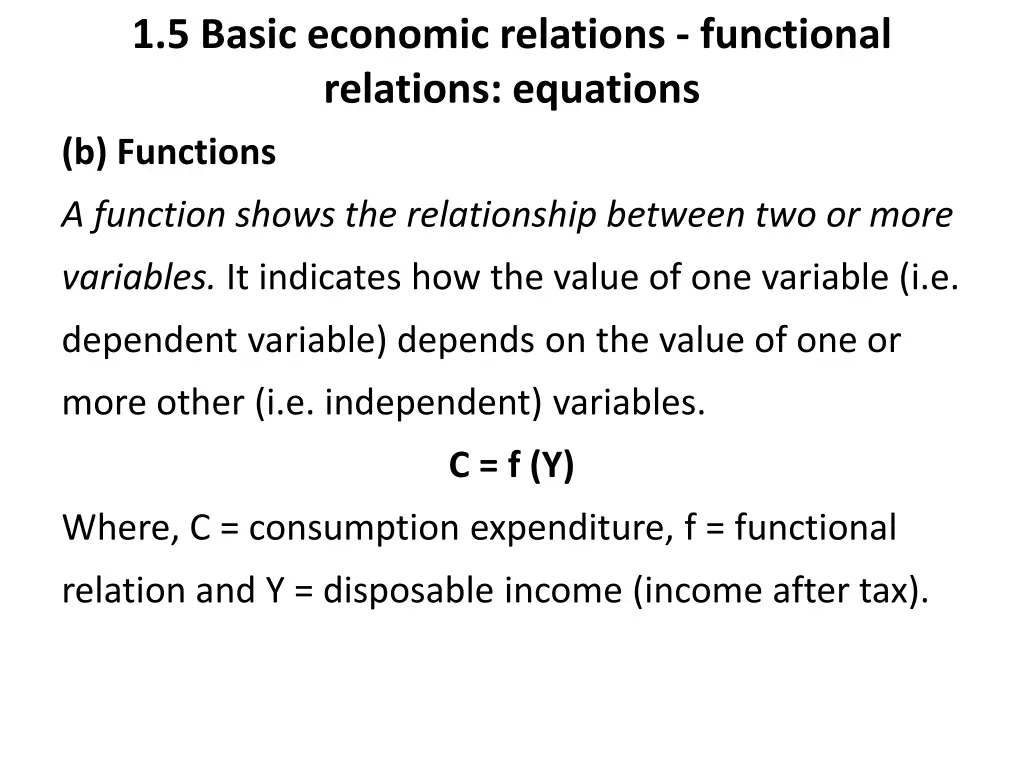 1 5 basic economic relations functional relations 2