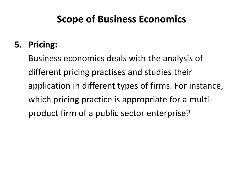 scope of business economics 5