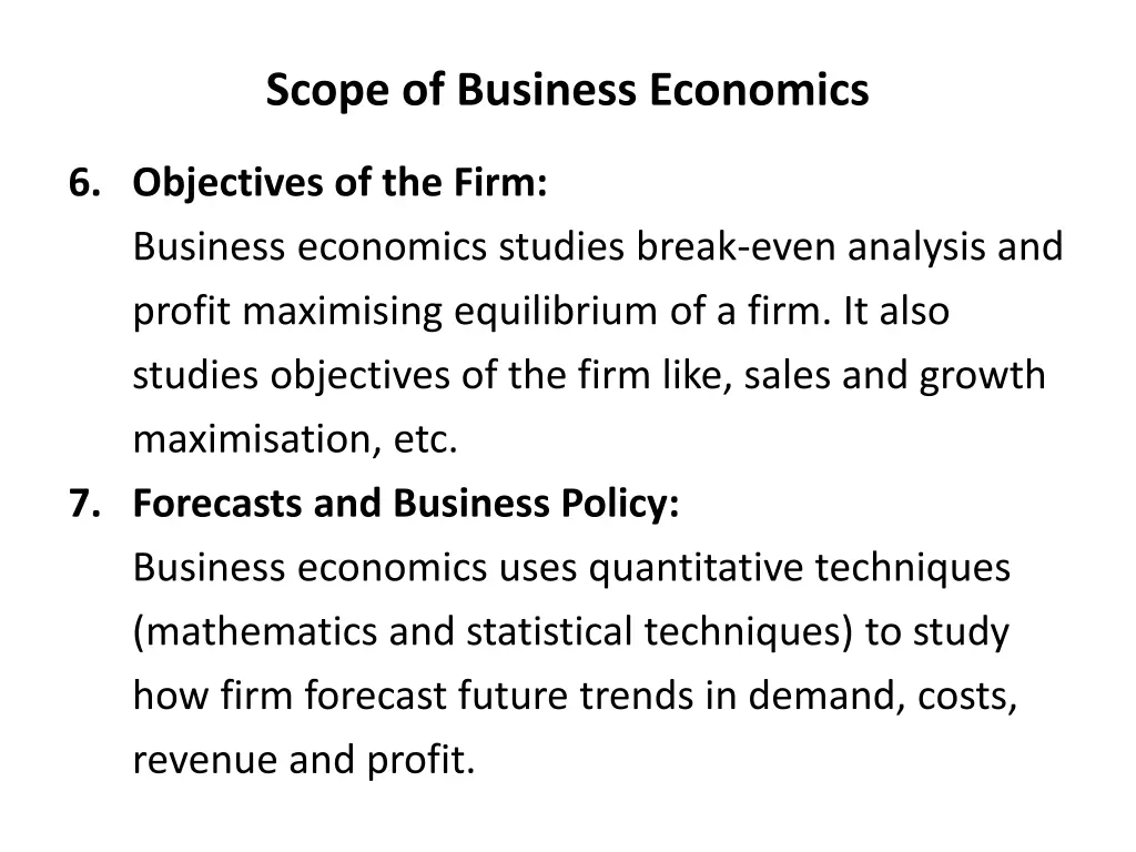 scope of business economics 6