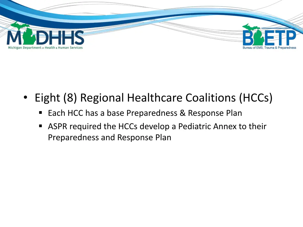 eight 8 regional healthcare coalitions hccs each