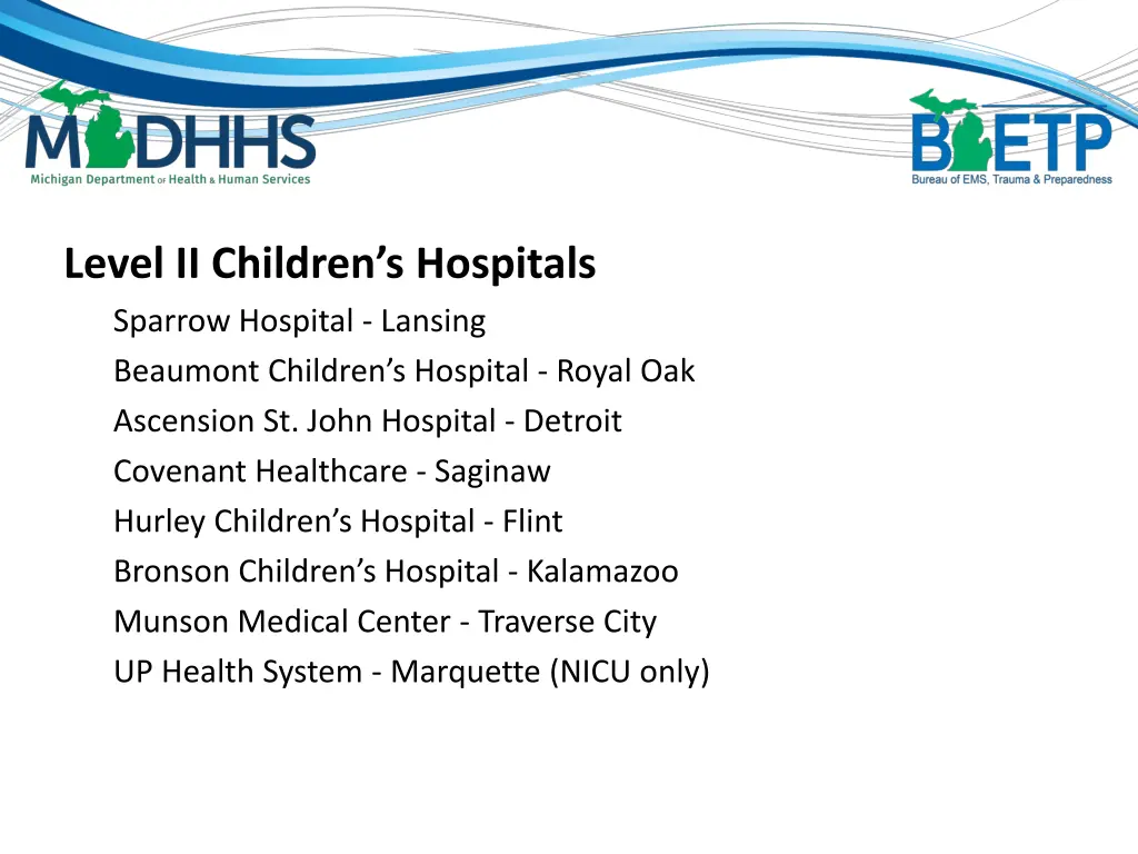 level ii children s hospitals sparrow hospital