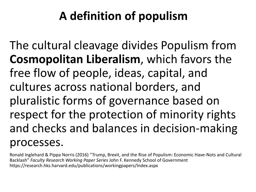 a definition of populism